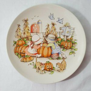 Country Kids Sharing Is Fun Halloween Plate